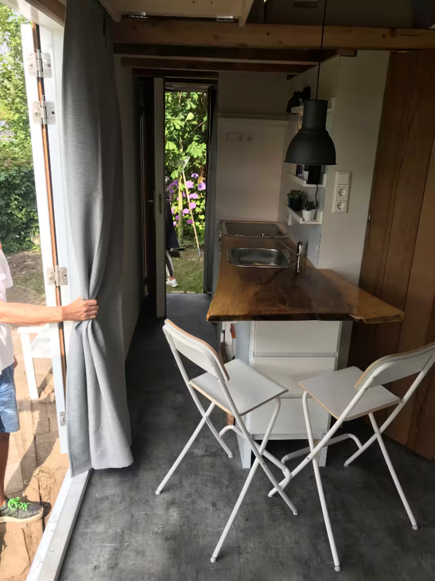 Knus zitgedeelte in het tinyhuisje